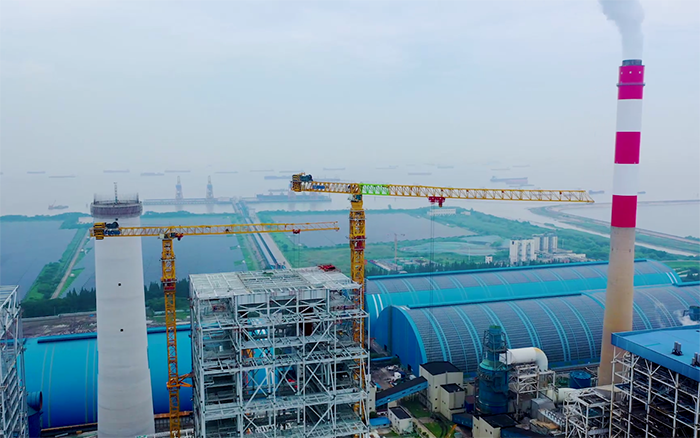 雙塔合璧！華能太倉電廠項目徐工超大塔顯身手