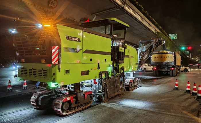 杭州夜間市政改造新標桿：徐工新能源銑刨機助力高效綠色施工