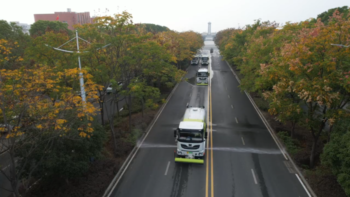 1+1＞2！徐工“洗掃清洗”黃金搭檔，還原美麗天門靚麗本色